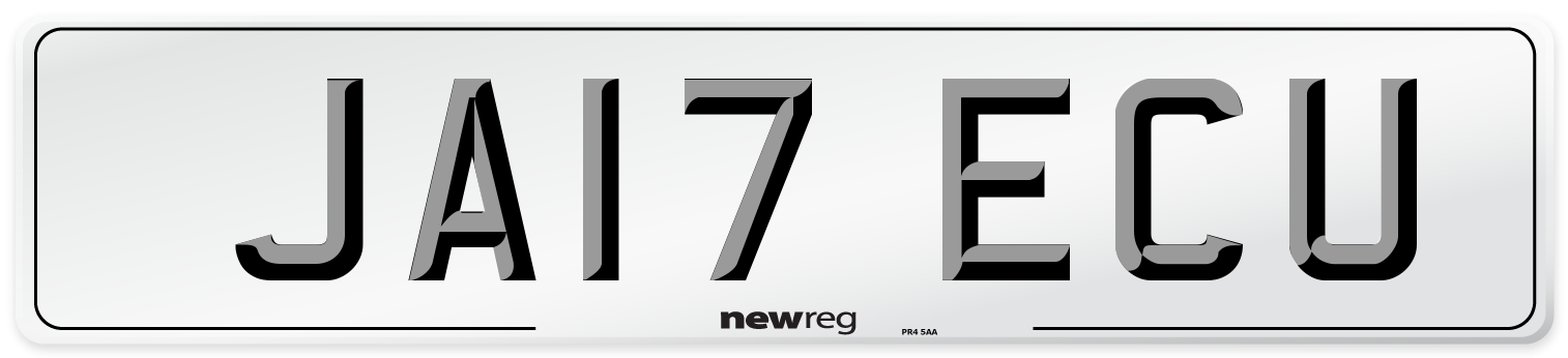 JA17 ECU Number Plate from New Reg